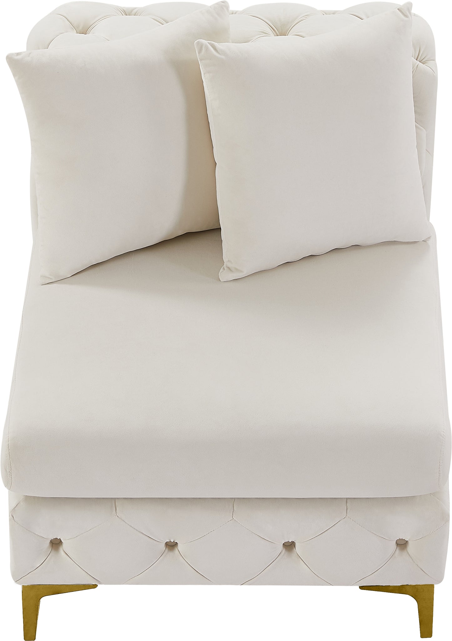 westmount cream velvet armless chair armless