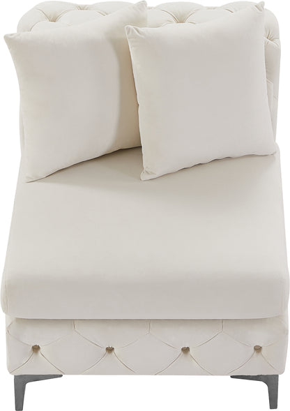 Westmount Cream Velvet Armless Chair Armless