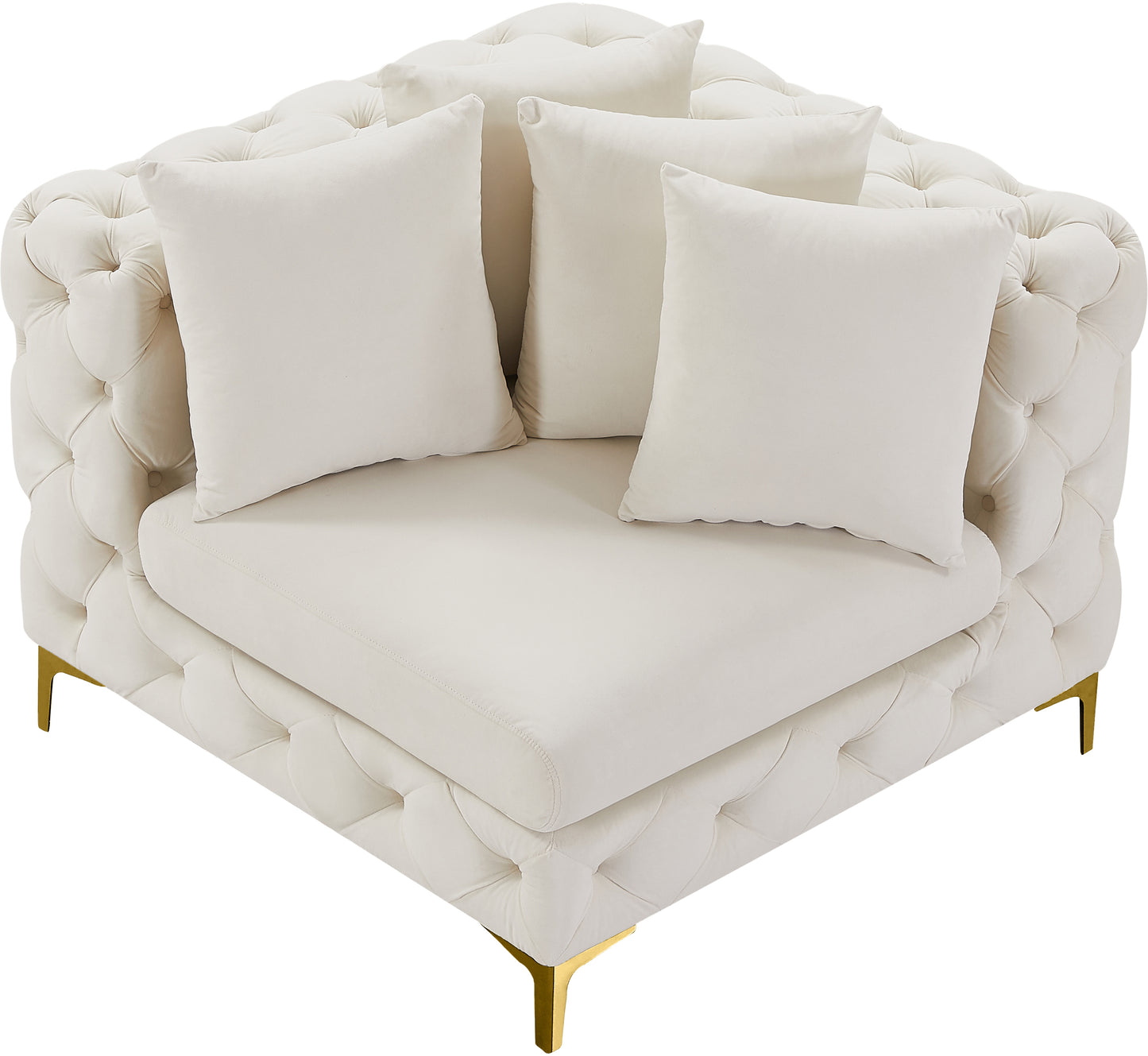 westmount cream velvet corner chair corner