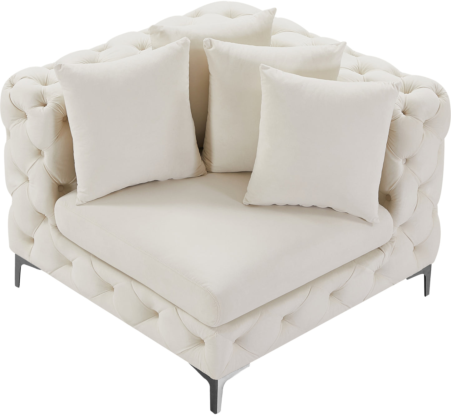 westmount cream velvet corner chair corner