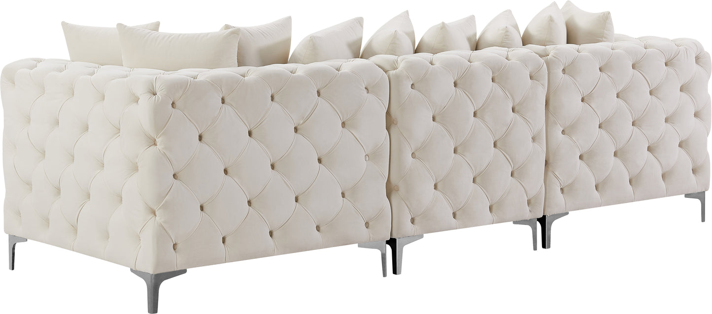 westmount cream velvet modular sofa s108