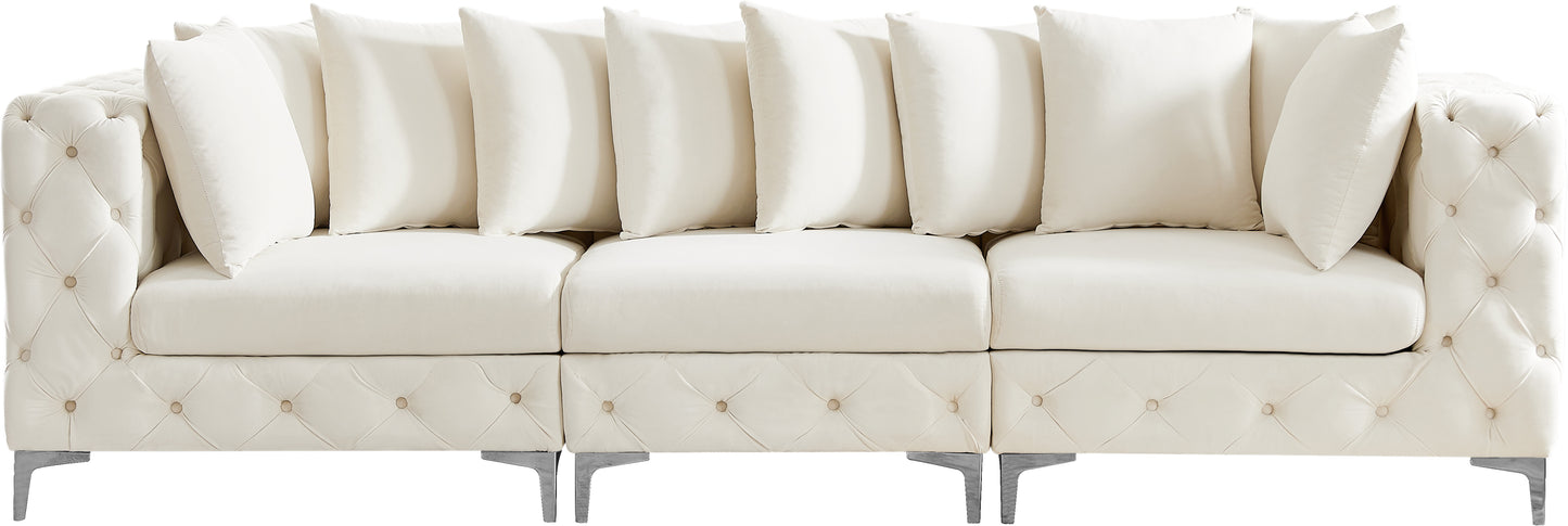 westmount cream velvet modular sofa s108