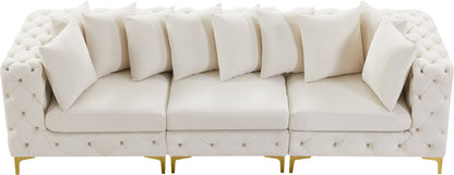 Westmount Cream Velvet Modular Sofa S108