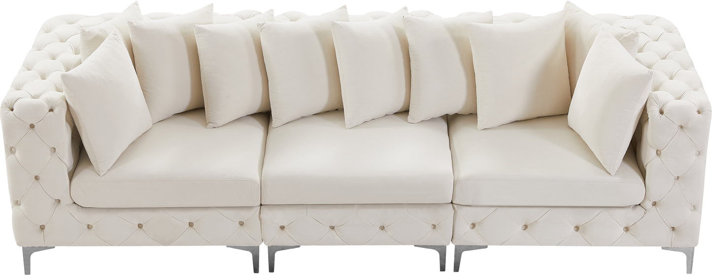 westmount cream velvet modular sofa s108