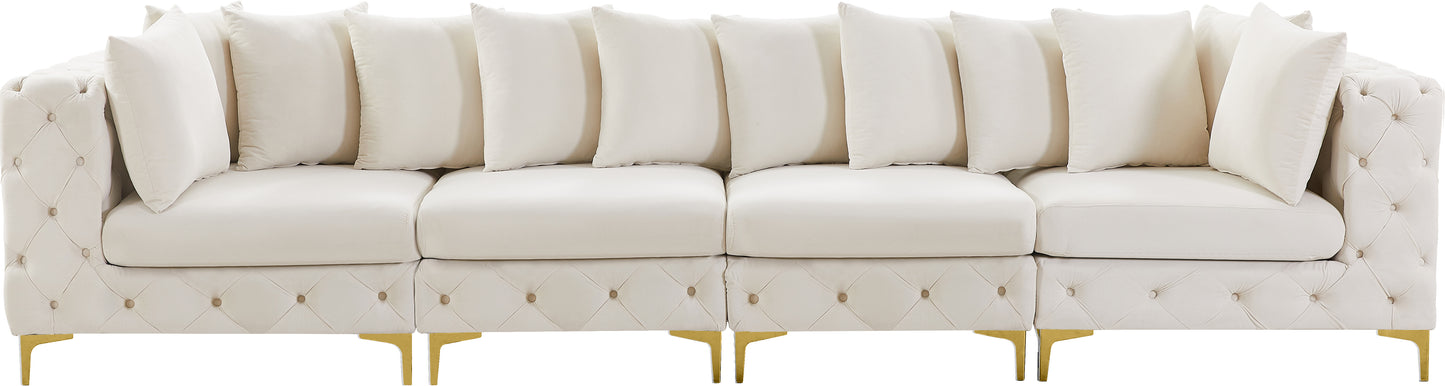 westmount cream velvet modular sofa s138