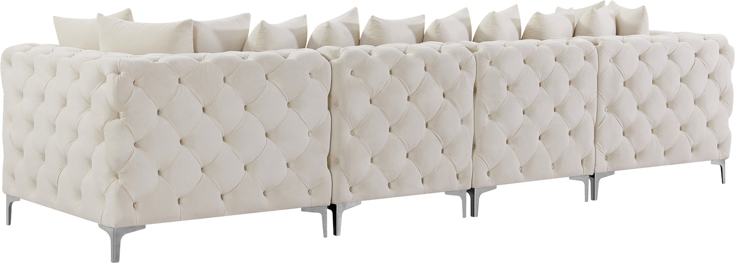 westmount cream velvet modular sofa s138