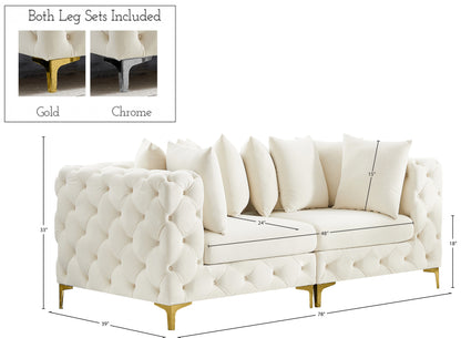 Westmount Cream Velvet Modular Sofa S78