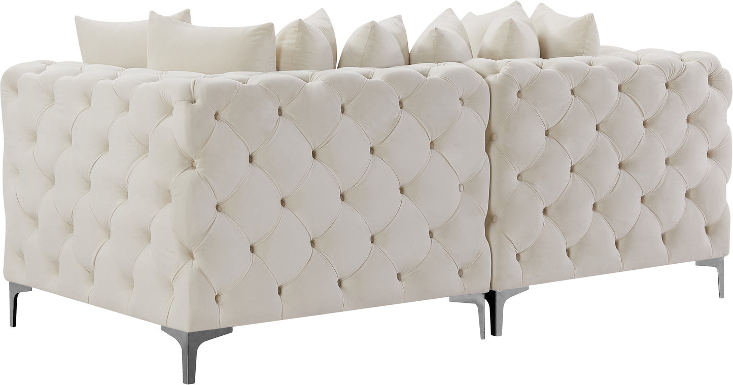 westmount cream velvet modular sofa s78