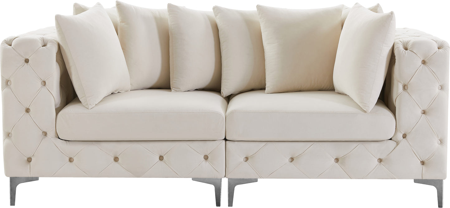 westmount cream velvet modular sofa s78