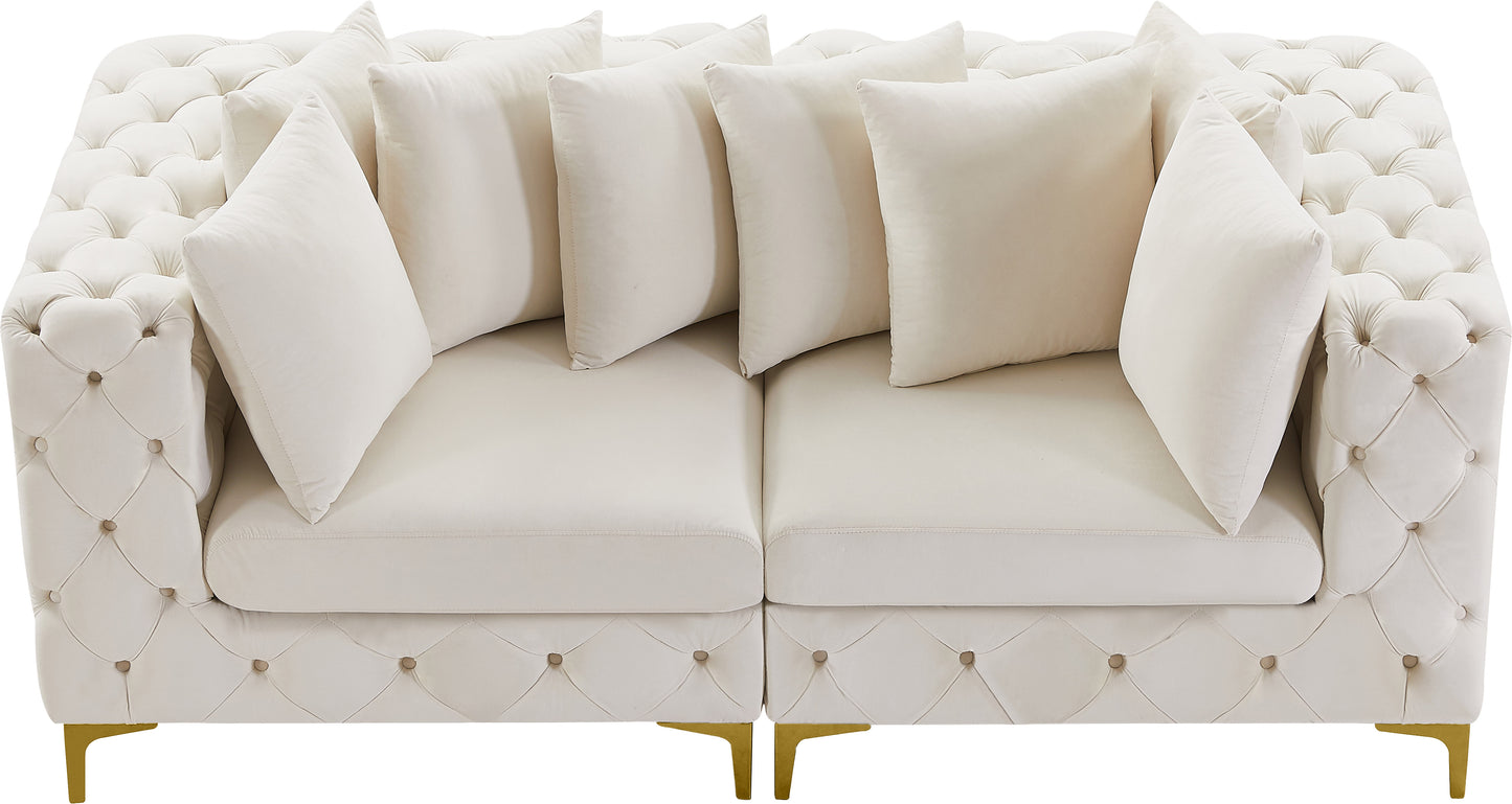 westmount cream velvet modular sofa s78