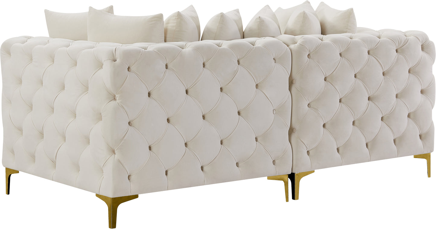 westmount cream velvet modular sofa s78