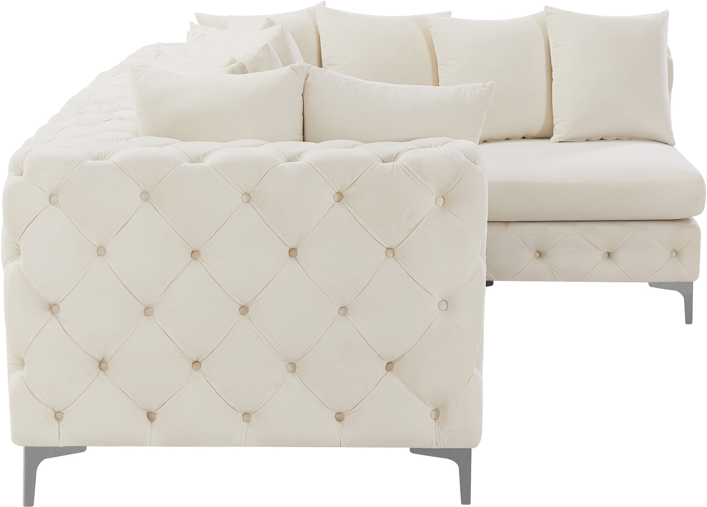 westmount cream velvet modular sectional sec4a