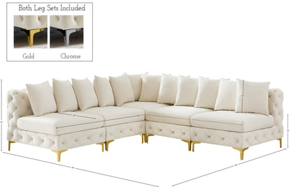 Westmount Cream Velvet Modular Sectional Sec5B