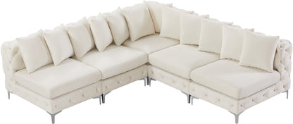 Westmount Cream Velvet Modular Sectional Sec5B