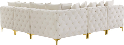 Westmount Cream Velvet Modular Sectional Sec5B