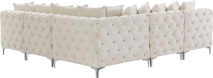 Westmount Cream Velvet Modular Sectional Sec5B