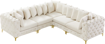 Westmount Cream Velvet Modular Sectional Sec5C