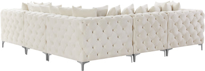 Westmount Cream Velvet Modular Sectional Sec5C