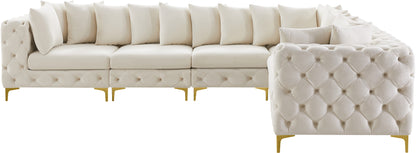 Westmount Cream Velvet Modular Sectional Sec6A