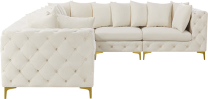 Westmount Cream Velvet Modular Sectional Sec6A