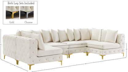 Westmount Cream Velvet Modular Sectional Sec6B