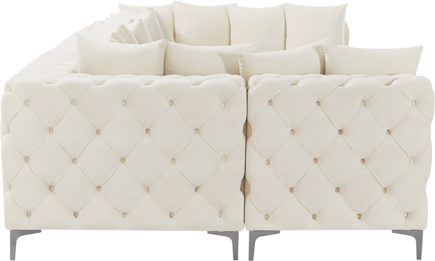 westmount cream velvet modular sectional sec6b