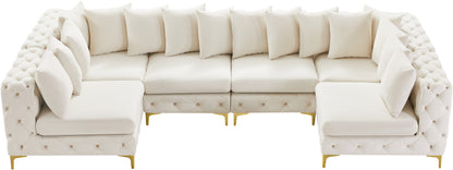 Westmount Cream Velvet Modular Sectional Sec6B