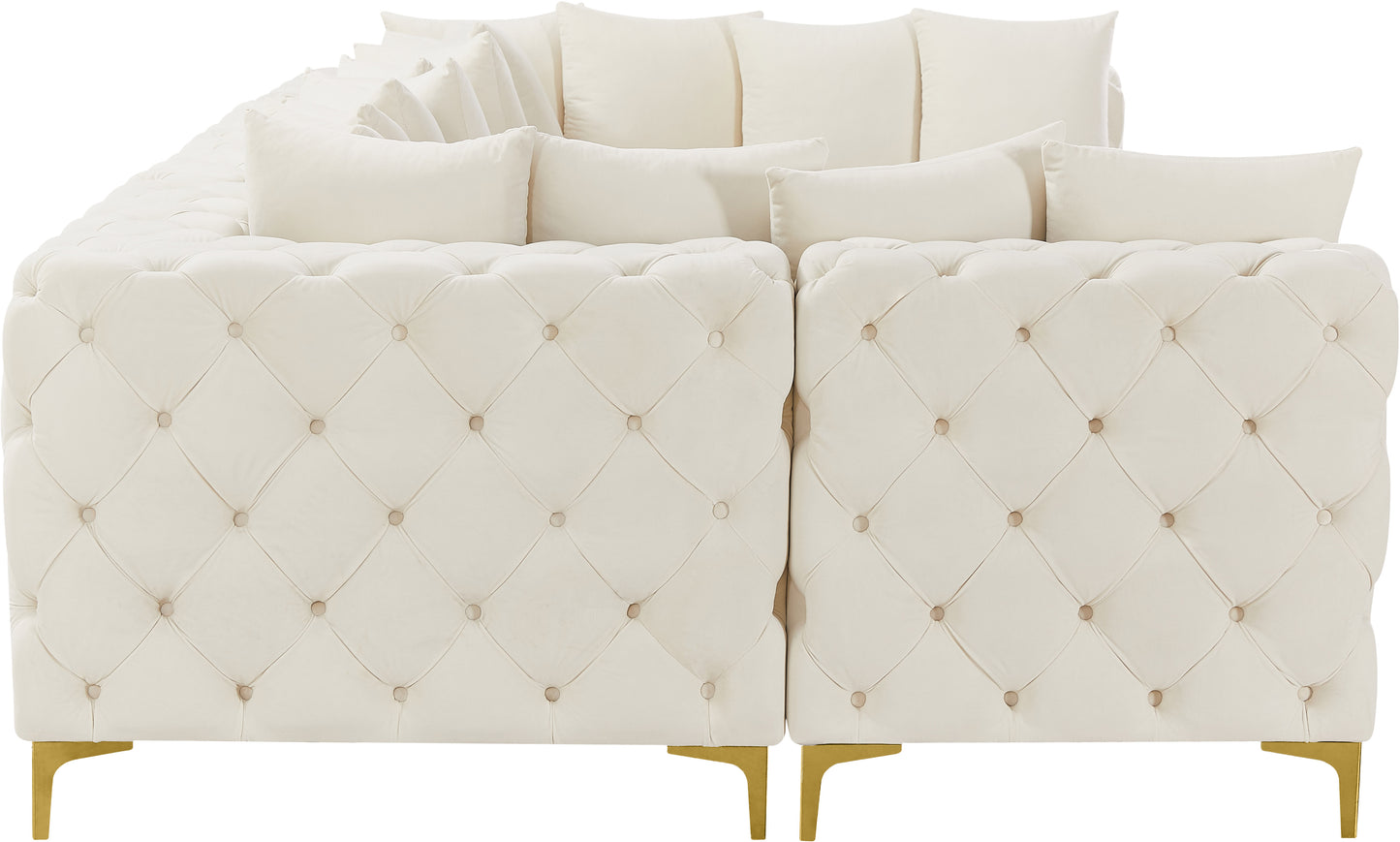 westmount cream velvet modular sectional sec6b