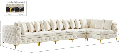 Westmount Cream Velvet Modular Sectional Sec6C