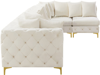 Westmount Cream Velvet Modular Sectional Sec6C