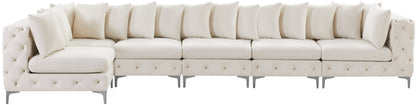 Westmount Cream Velvet Modular Sectional Sec6C