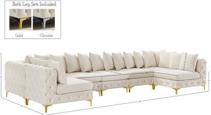 Westmount Cream Velvet Modular Sectional Sec7A