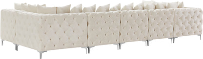 Westmount Cream Velvet Modular Sectional Sec7A