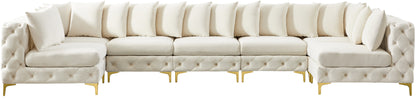 Westmount Cream Velvet Modular Sectional Sec7A