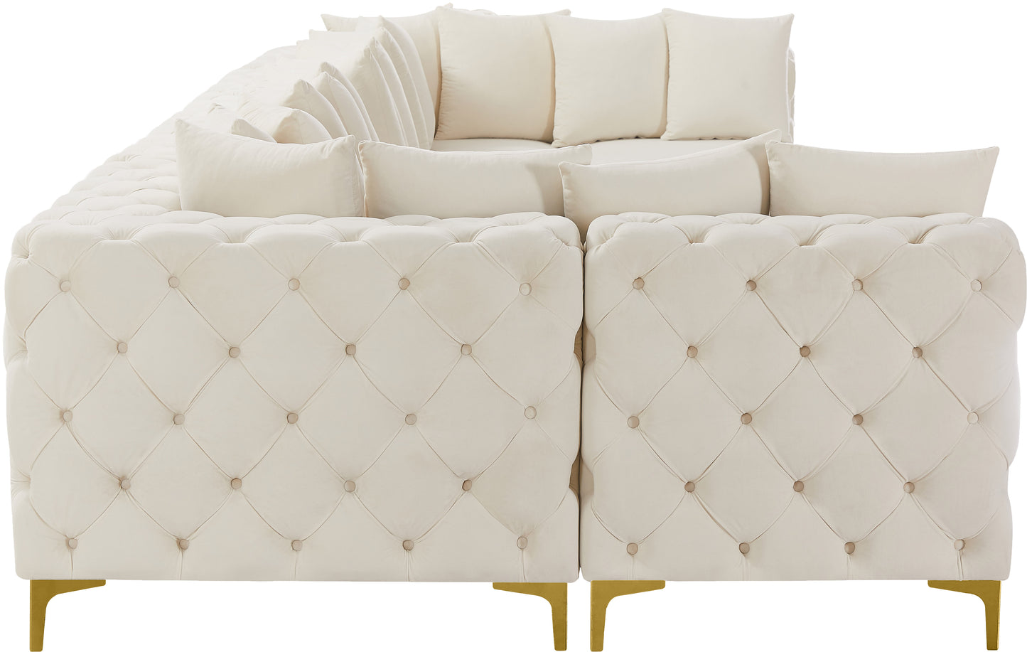 westmount cream velvet modular sectional sec7a