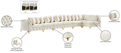 Westmount Cream Velvet Modular Sectional Sec7B