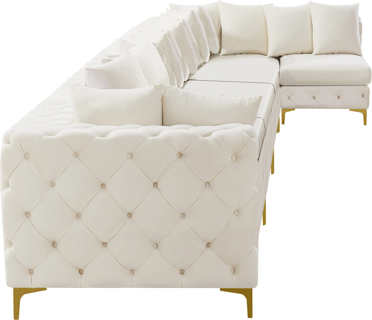 westmount cream velvet modular sectional sec7b