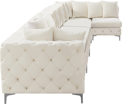 Westmount Cream Velvet Modular Sectional Sec7B