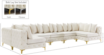 Westmount Cream Velvet Modular Sectional Sec7C