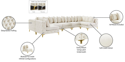 Westmount Cream Velvet Modular Sectional Sec7C