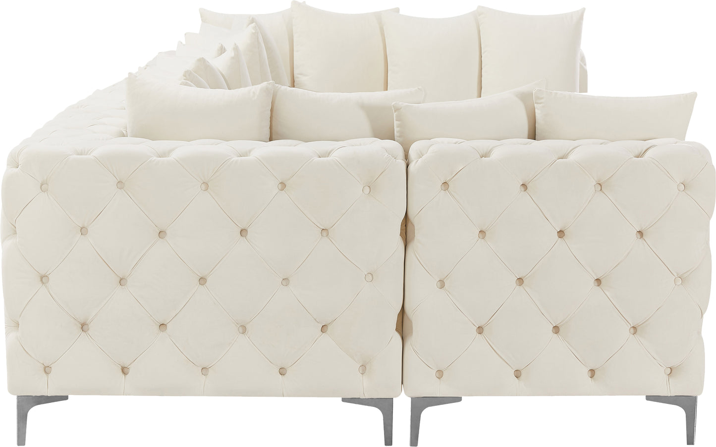 westmount cream velvet modular sectional sec7c