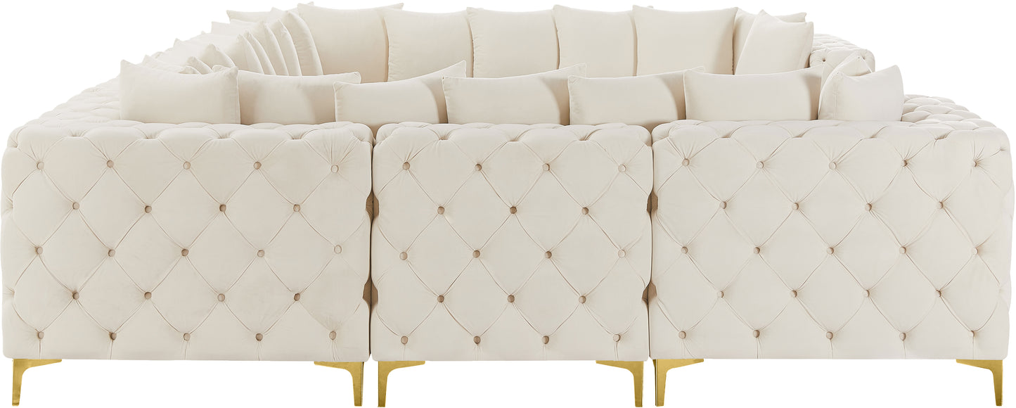 westmount cream velvet modular sectional sec8a