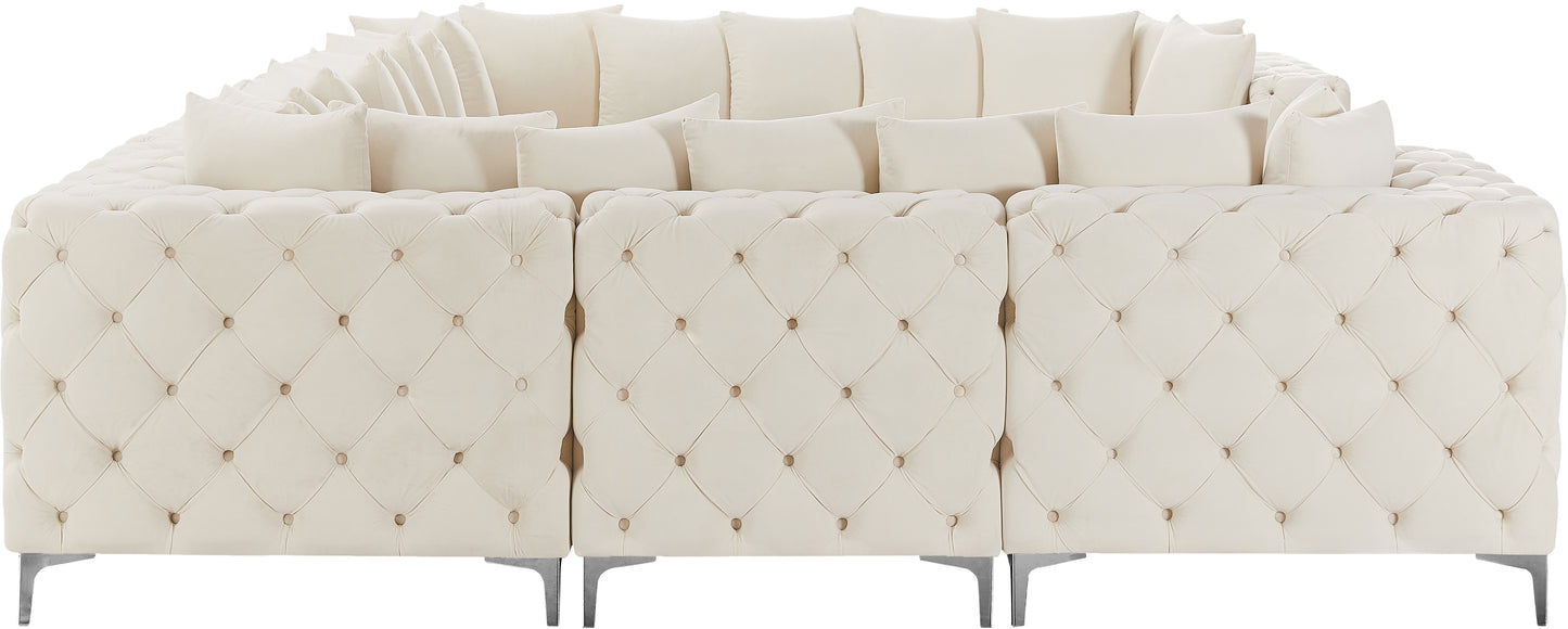 westmount cream velvet modular sectional sec8a