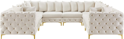 Westmount Cream Velvet Modular Sectional Sec8A