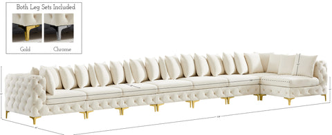Westmount Cream Velvet Modular Sectional Sec8B