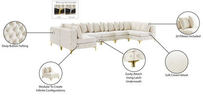 Westmount Cream Velvet Modular Sectional Sec8C