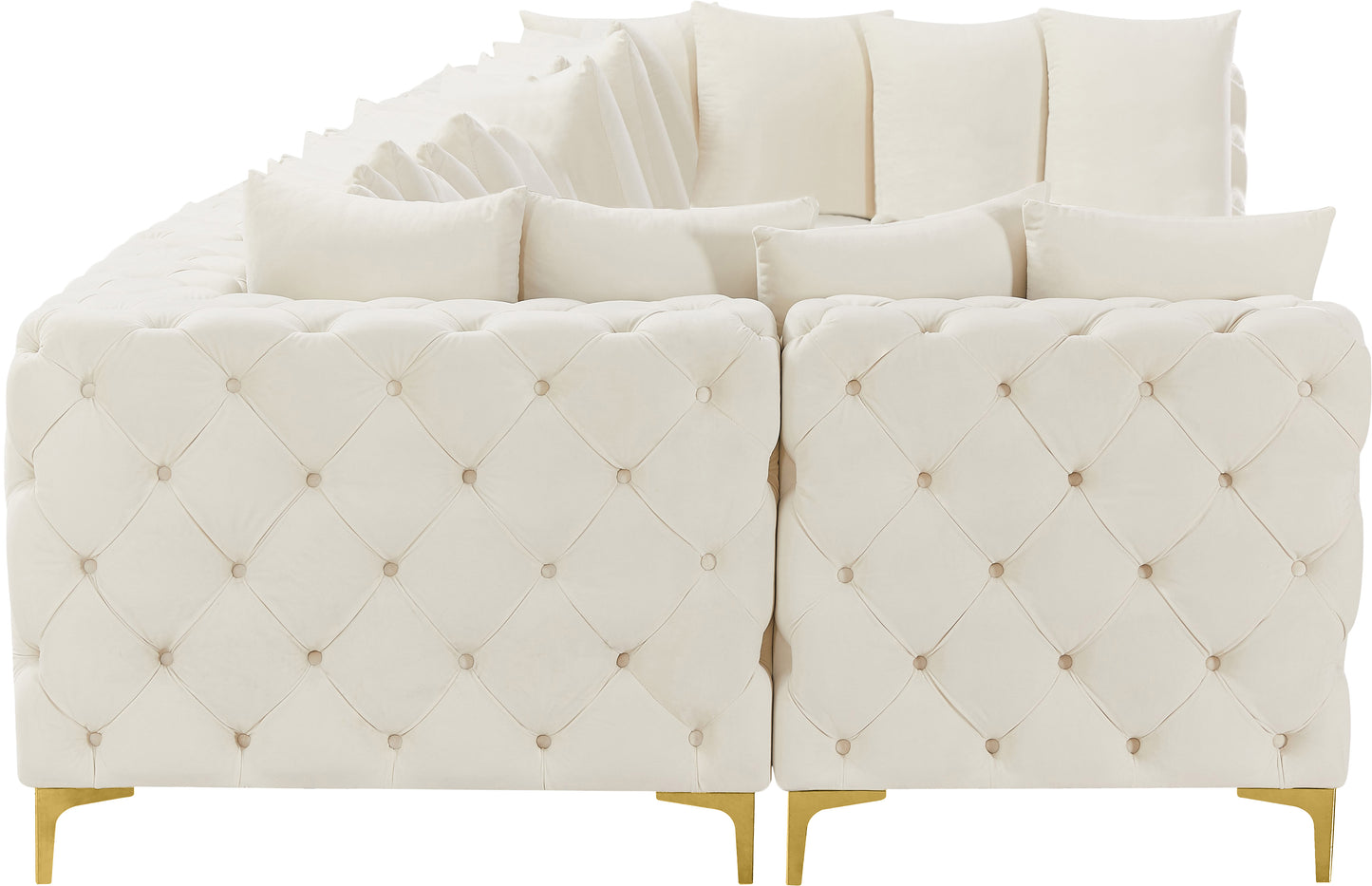 westmount cream velvet modular sectional sec8c