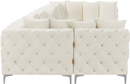 Westmount Cream Velvet Modular Sectional Sec8C