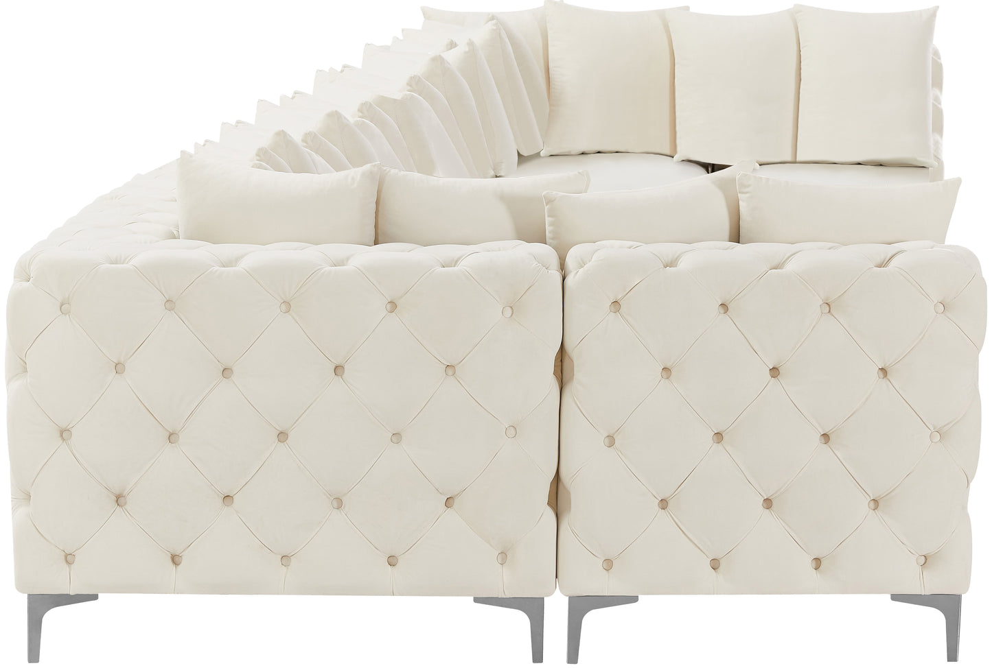 westmount cream velvet modular sectional sec9a