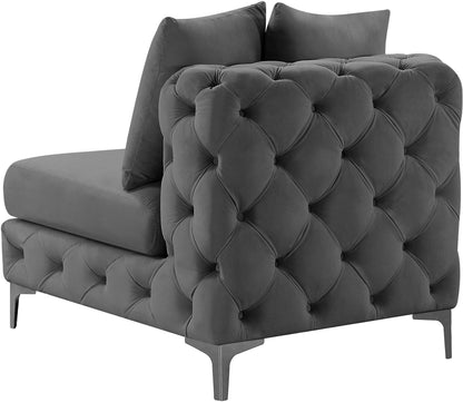 Westmount Grey Velvet Armless Chair Armless